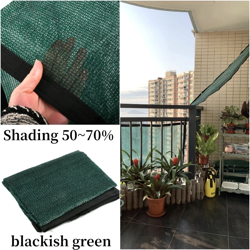 Shading 50~70% Blackish Green Sunshade Nets Plant Greenhouse Cover Mesh Fence Privacy Screen Garden Sun Shed Outdoor Anti-UV