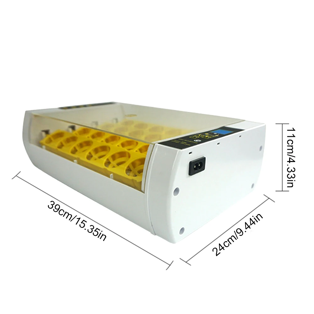 24 Eggs Incubator with Auto Egg Turning Humidity Control and Egg Candler Light Chick Cozy Incubator Hatching Chicken Quail Duck