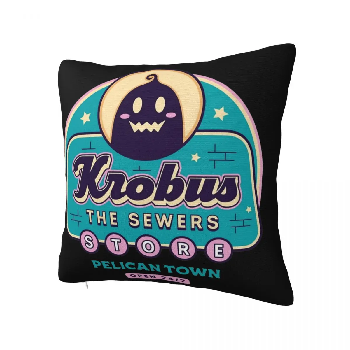 Krobus The Sewers Merchant Stardew Valley Pillowcase Printed Cushion Cover Gift Game Throw Pillow Case Cover Car Square 40*40cm