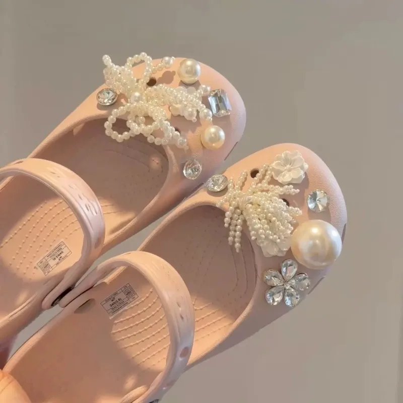 Fashion Shoe Charms Set for Women Retro Ballet Shoes Rhinestone Clog Charms Flowing Ballet Shoe Decorations DIY Shoe Accessories image 5