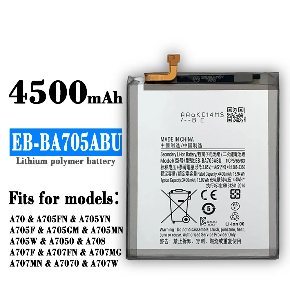 Battery EB-BA705ABU For Samsung Galaxy A70 A70S SM-A705 A705FN A705FYN SM-A705W Replacement Phone 4500mAh Batteria