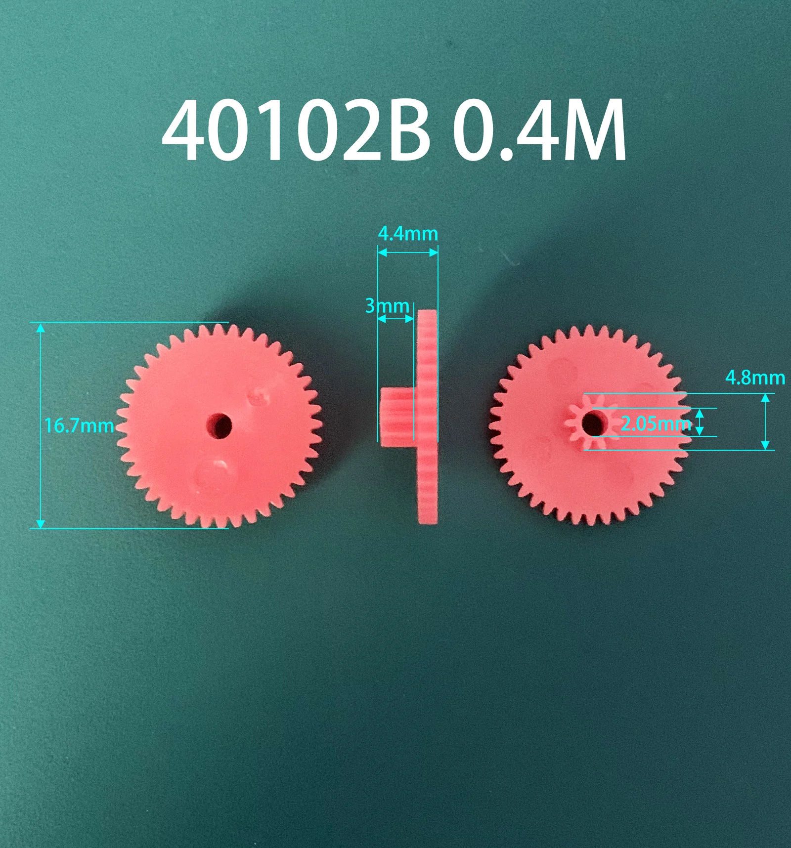 40102B 36102B 0.4M Double-Layer Plastic Gear 40 T +10 Teeth 2.12mm Hole 36+10 Teeth Stacking Motor Gears Toy Accessories