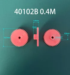 40102B 36102B 0.4M Double-Layer Plastic Gear 40 T +10 Teeth 2.12mm Hole 36+10 Teeth Stacking Motor Gears Toy Accessories