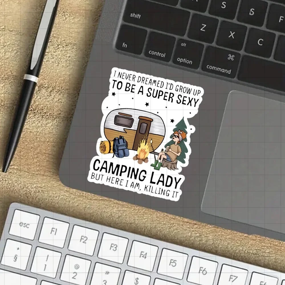 

1PC Super Sexy Camping Chick Vinyl Sticker Funny Outdoor Camping Decal Waterproof for Car Laptop Truck SUV