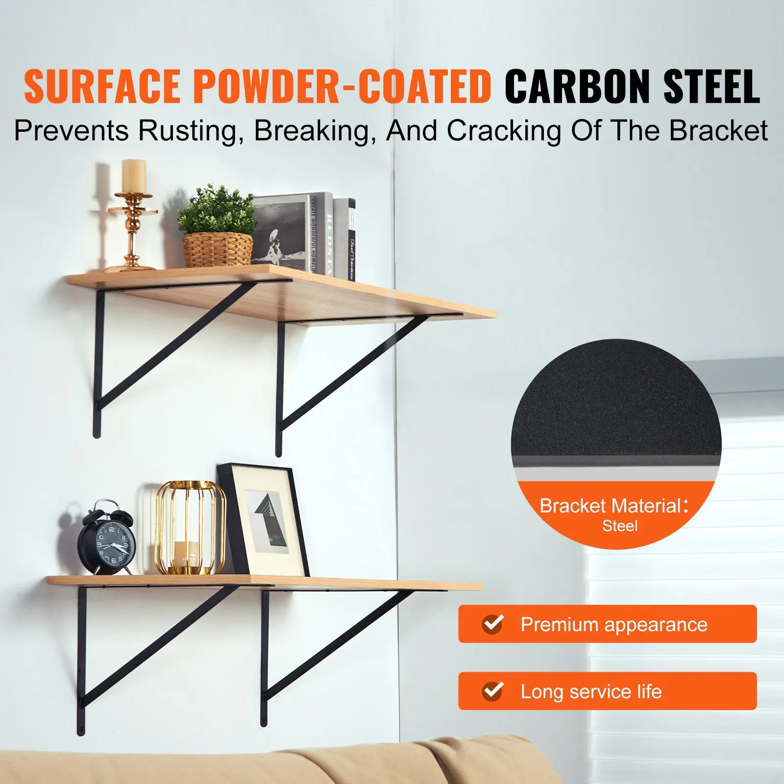 

Кронштейны для полок, 12 x 8 дюймов, 10 шт., сверхпрочные кронштейны для плавающих полок, кронштейны для полок, матовые черные треугольные кронштейны толщиной 3 мм