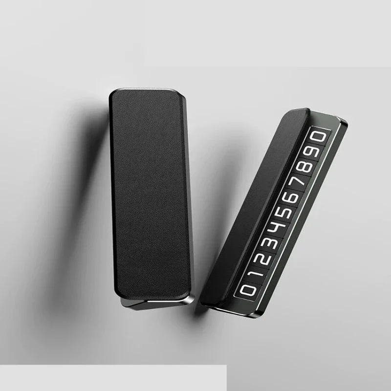 For Leather Car Temporary Parking Sign 2026 New, Luxury Anti-Slip Dual Phone Number Plate for Vehicle