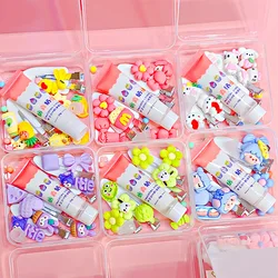 2024 New Cream Gel Hair Clip Cartoon DIY Handmade Bag Material Pack Cute Resin Accessories Clip Set for Children's Toys