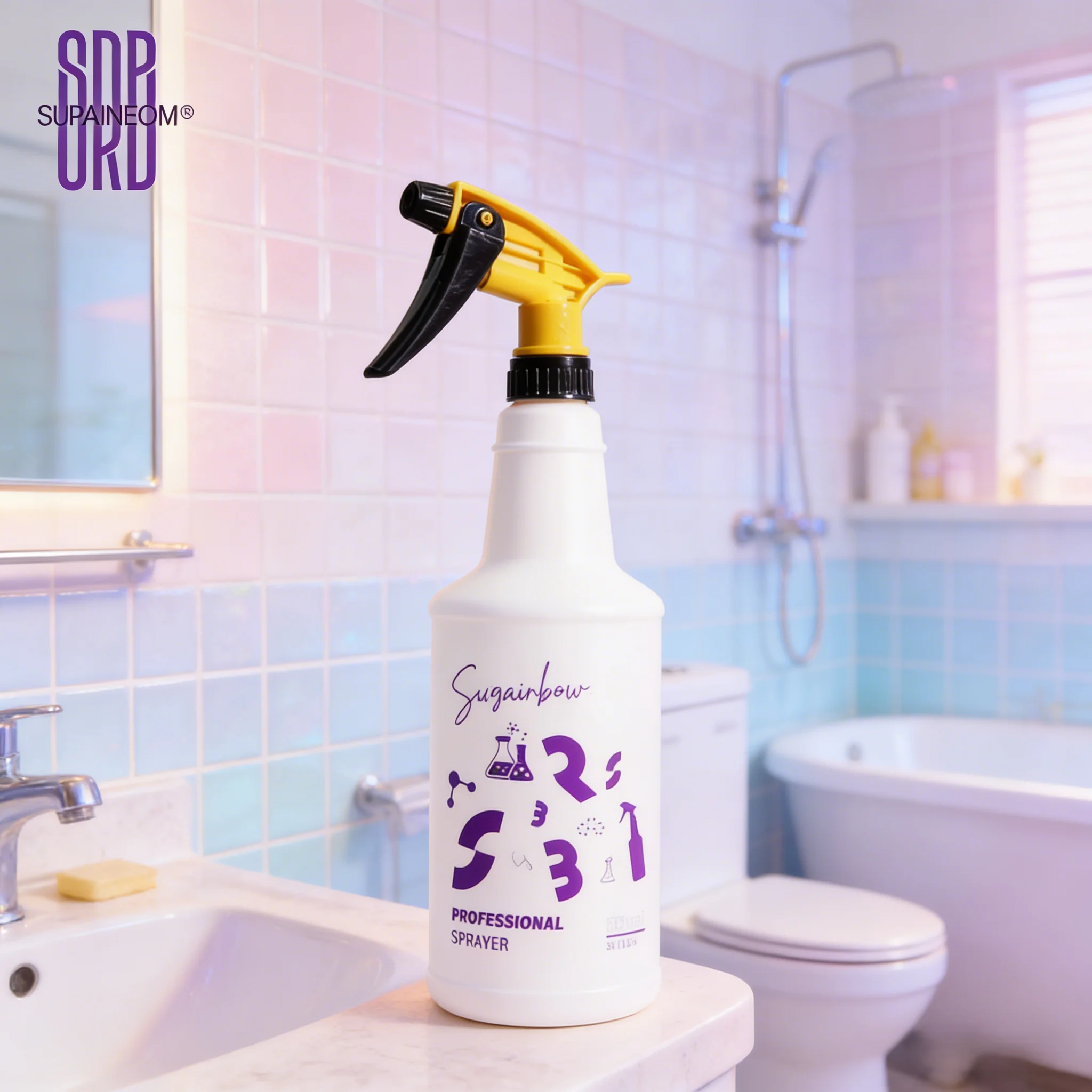 Plastic Empty Spray Bottles, Refillable Heavy Duty Spray Bottle for Cleaning Solutions, Hairspray, HDPE Chemical Resistant