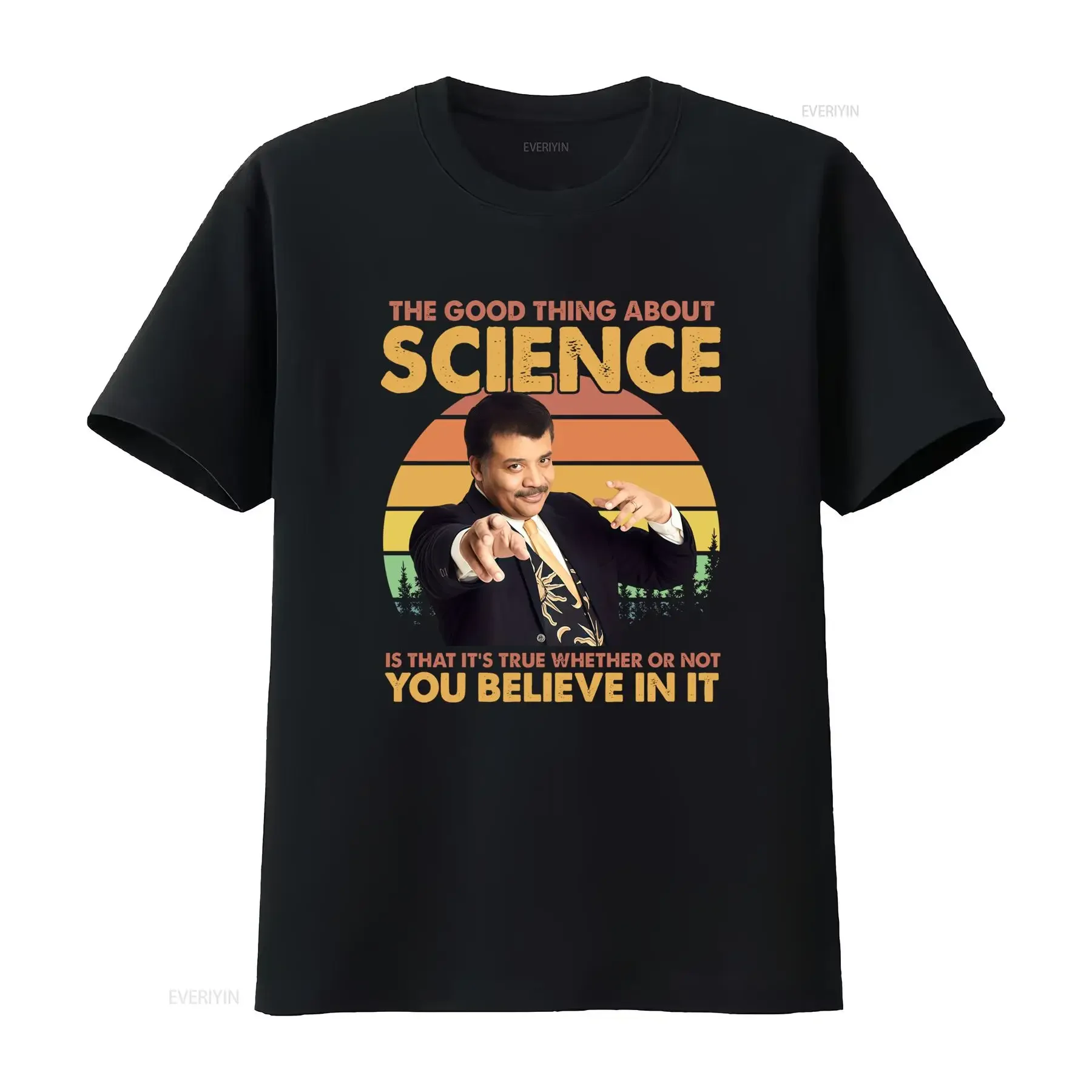 Retro Vintage Neil deGrasse Tyson Science Quote Funny Meme Print Casual T Shirt vintage Washed Unisex Slightly streetwear Soft