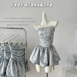 Strapless Backless Sexy Mini Dress Women Fashion Off-shoulder Sleeveless A-line Dress Elegant Party Club Bodycon Dress