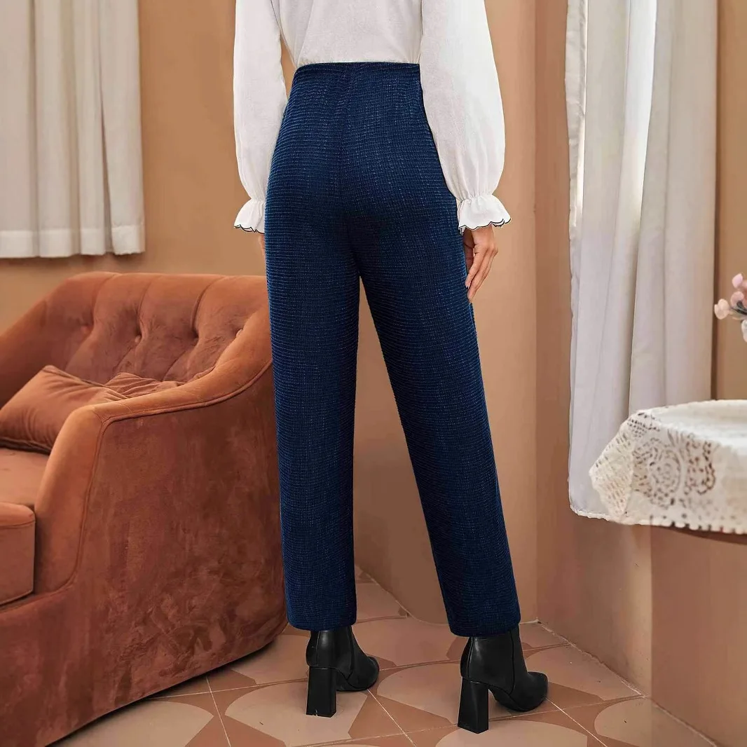 Autumn Winter New Elegant Socialite Lady Cloth Multifunctional High Waist Lady Cloth Style Double Breasted Knitted Straight Long