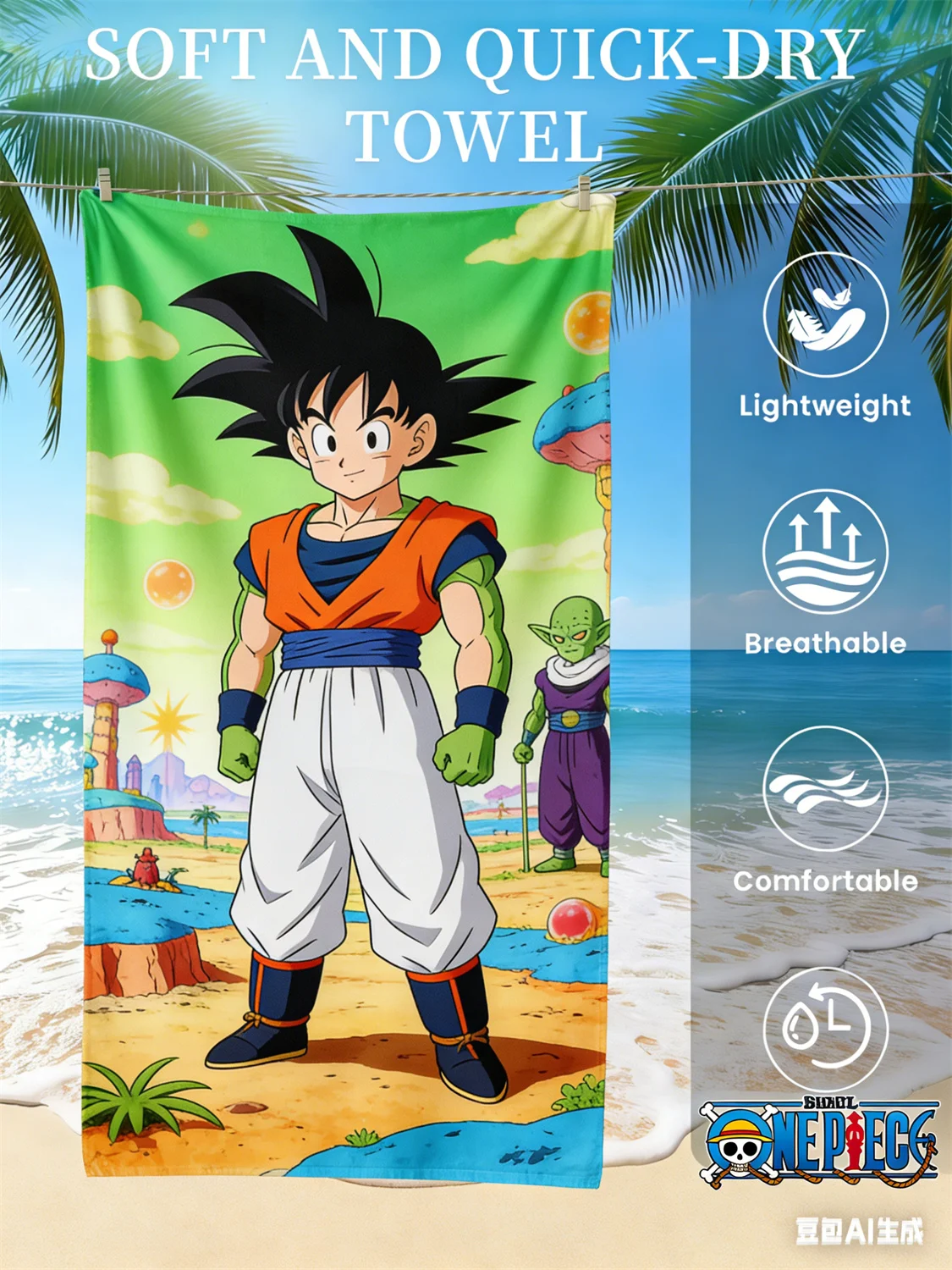 

Dragon Ball Beach Towel, Anime Fan Favorite Vegeta Super Saiyan Blue Print Quick-Dry Towel for Beach, Pool and Anime Enthusiasts