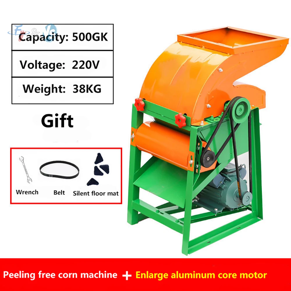 220V Electric Corn Sheller – Household Small Automatic, Non-Peeling Design for Sprouting Corn Cob Threshing