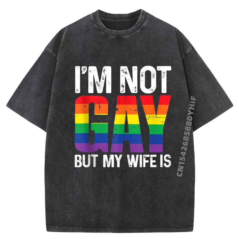 

Топы с надписью «Я не гей», футболки, мужские футболки с рисунком, мужская модная и модная стираная одежда большого размера