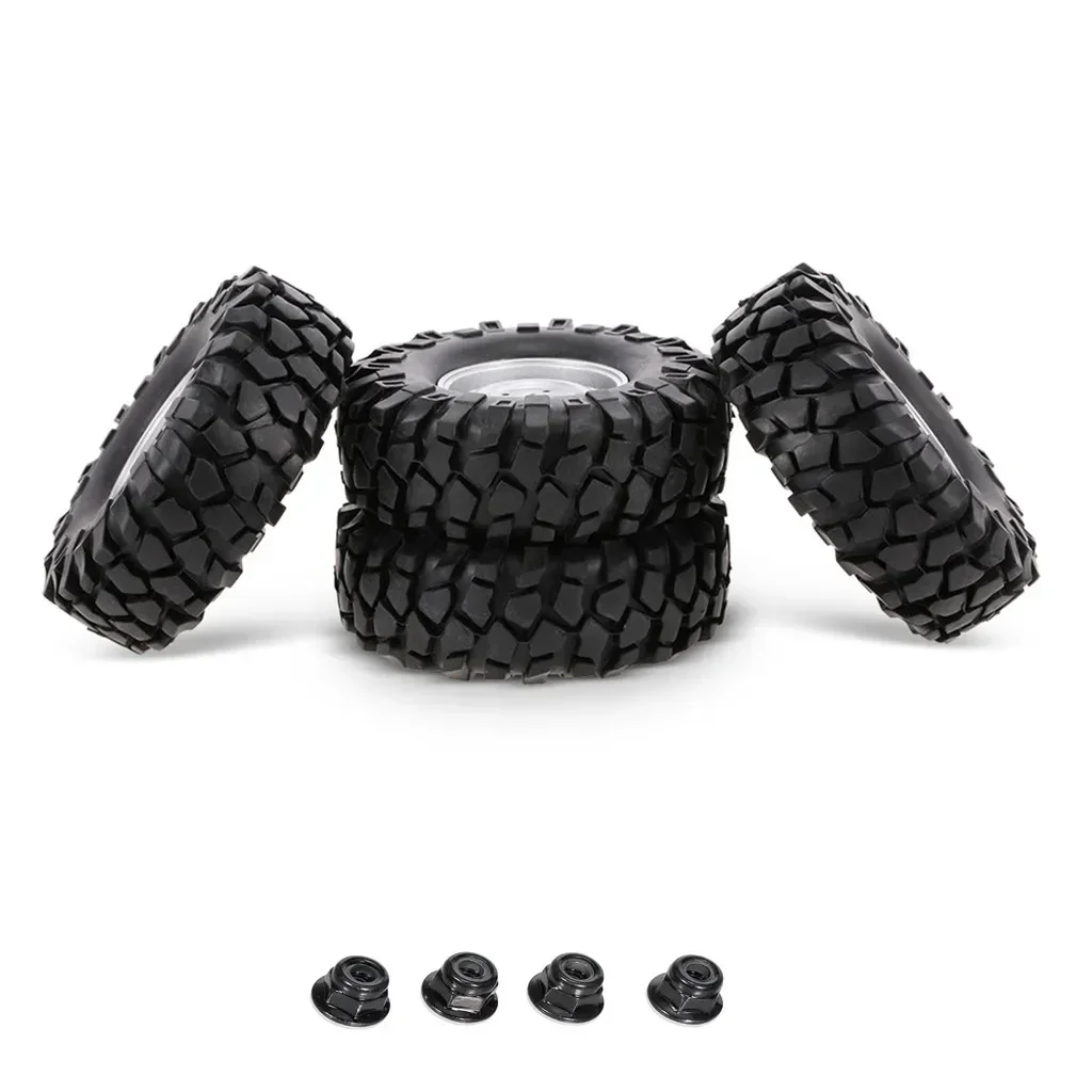 4Pcs 96mm 1.9 Inch 12mm Hex Wheel Rim and Tyres Tires for 1/10 RC Crawler Car HSP Redcat Trxs TRX4 AXIAL SCX10 RC4WD