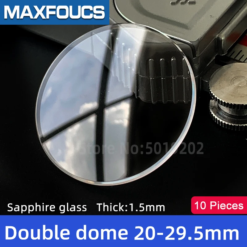 

10pcs 25-29.5mm Double Dome Sapphire Crystal 1.5mm Thick 25.5mm 26mm 26.5mm 27mm 27.5mm 28mm 28.5mm 29mm Watch Glass Replacement