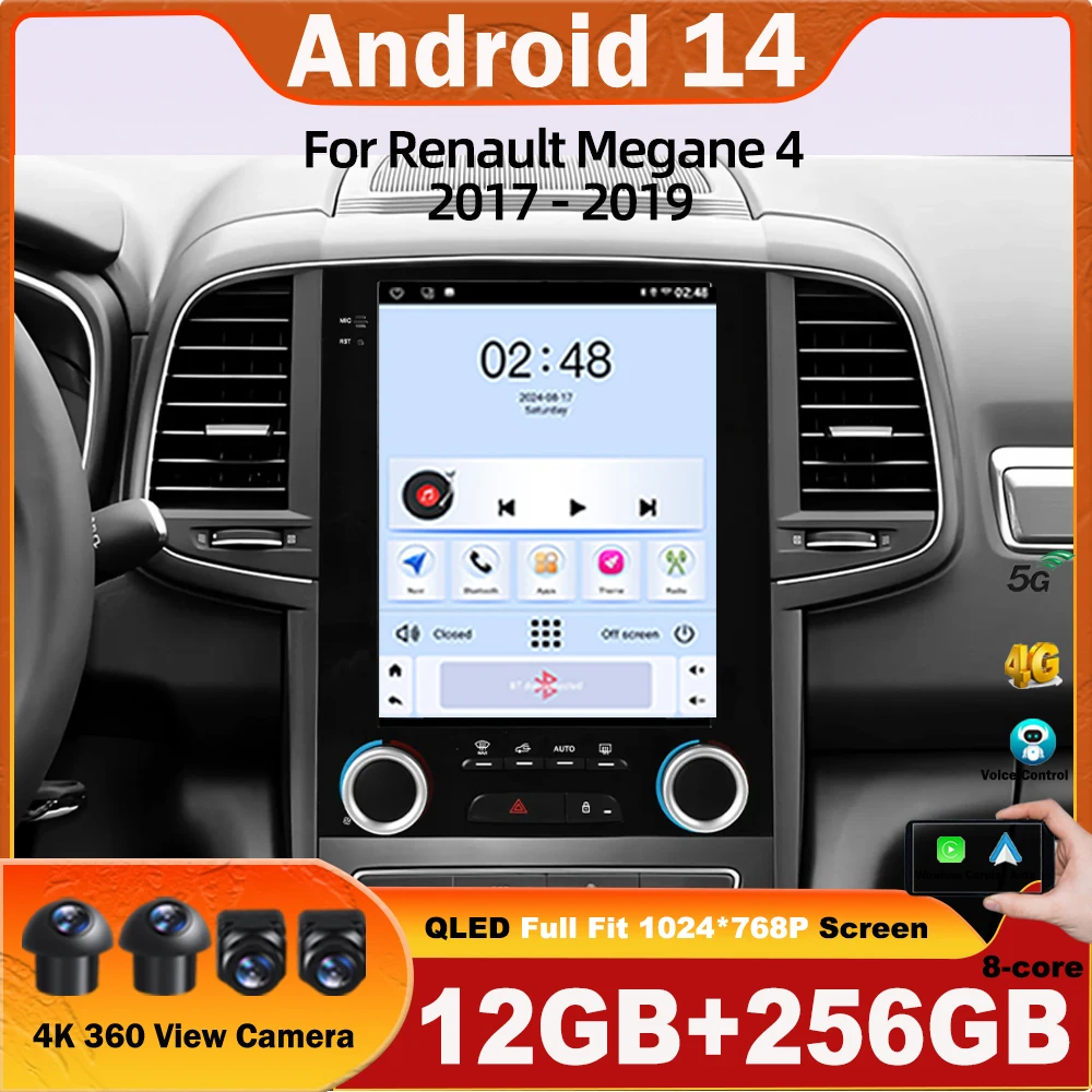 9.7 inch For Renault Koleos Megane 4 Samsung SM6 Talisman 2017-2019 Talisma Android 14 Car Radio Multimedia Video Player GPS 5G