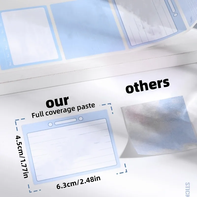 256 قطعة/صندوق ملاحظات لاصقة محاصر، ملاحظات لاصقة قابلة للتمزيق بالكامل، 8 تنسيقات، مثالية لملصقات الاستخدام المكتبي والمنزلي