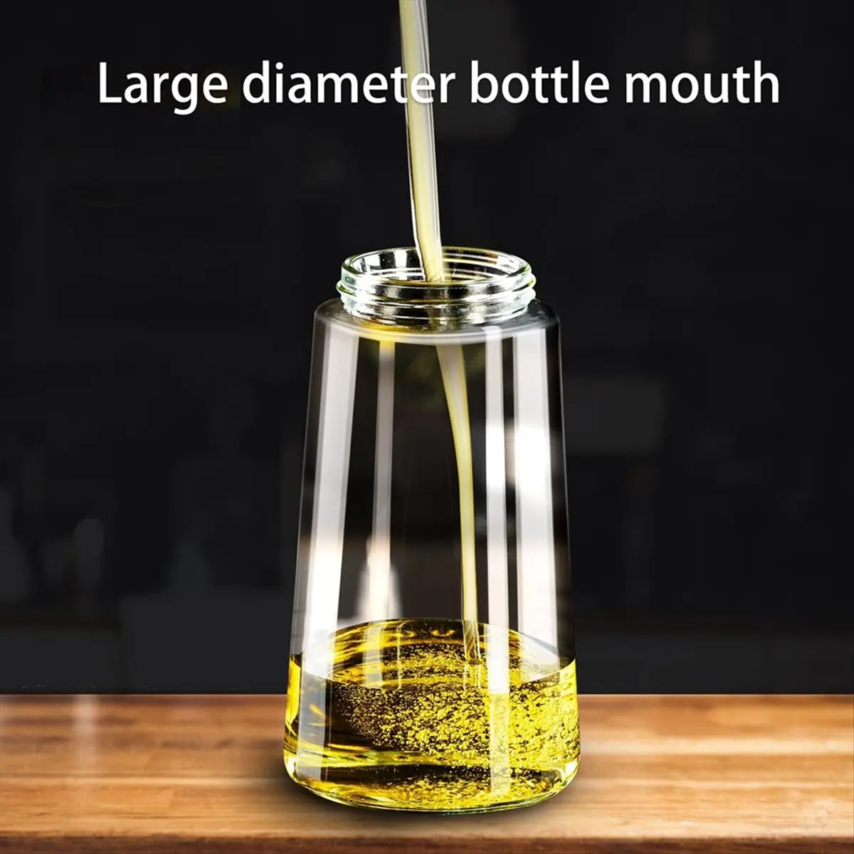 (A14E) 2-in-1 Glass Oil Dispenser, Suitable for Kitchen Cooking and Air Fryer Accessories, Push-Type Without Oil