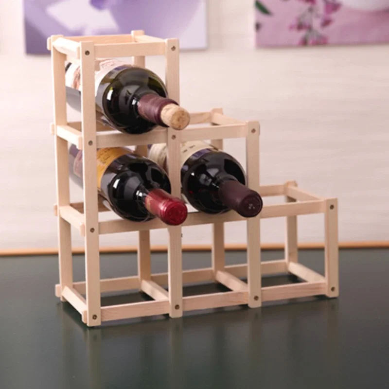 Soporte de exhibición para botellas de vino, soporte para almacenamiento de botellas de vino, accesorios para Bar en casa, soporte para escaparate, armario, soportes de madera