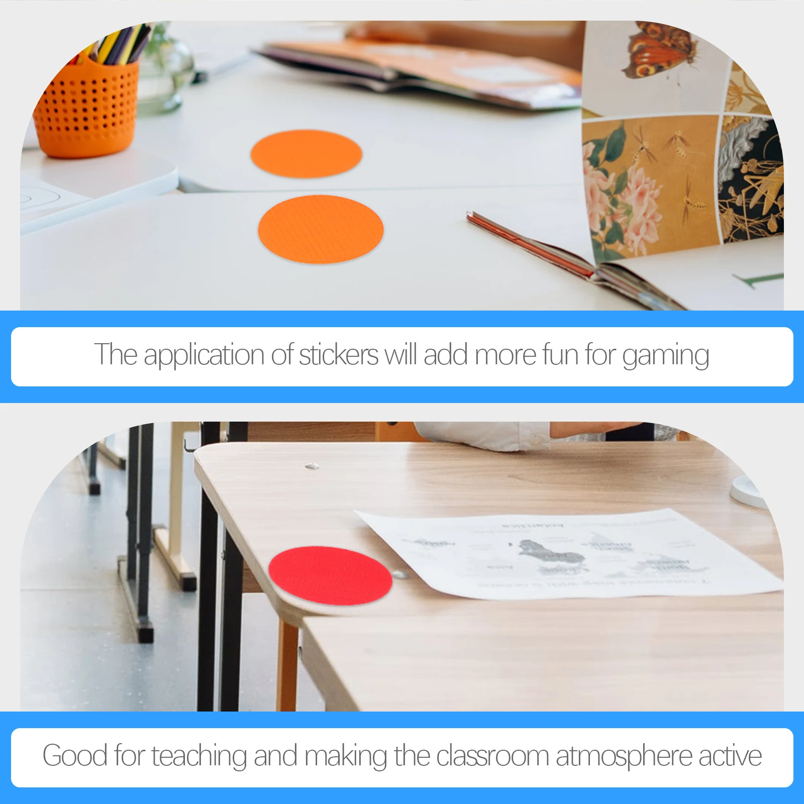 

30pcs Round Carpet Markers Floor Circle Classroom Supplies Educational Stickers Game Spot Marker Decals