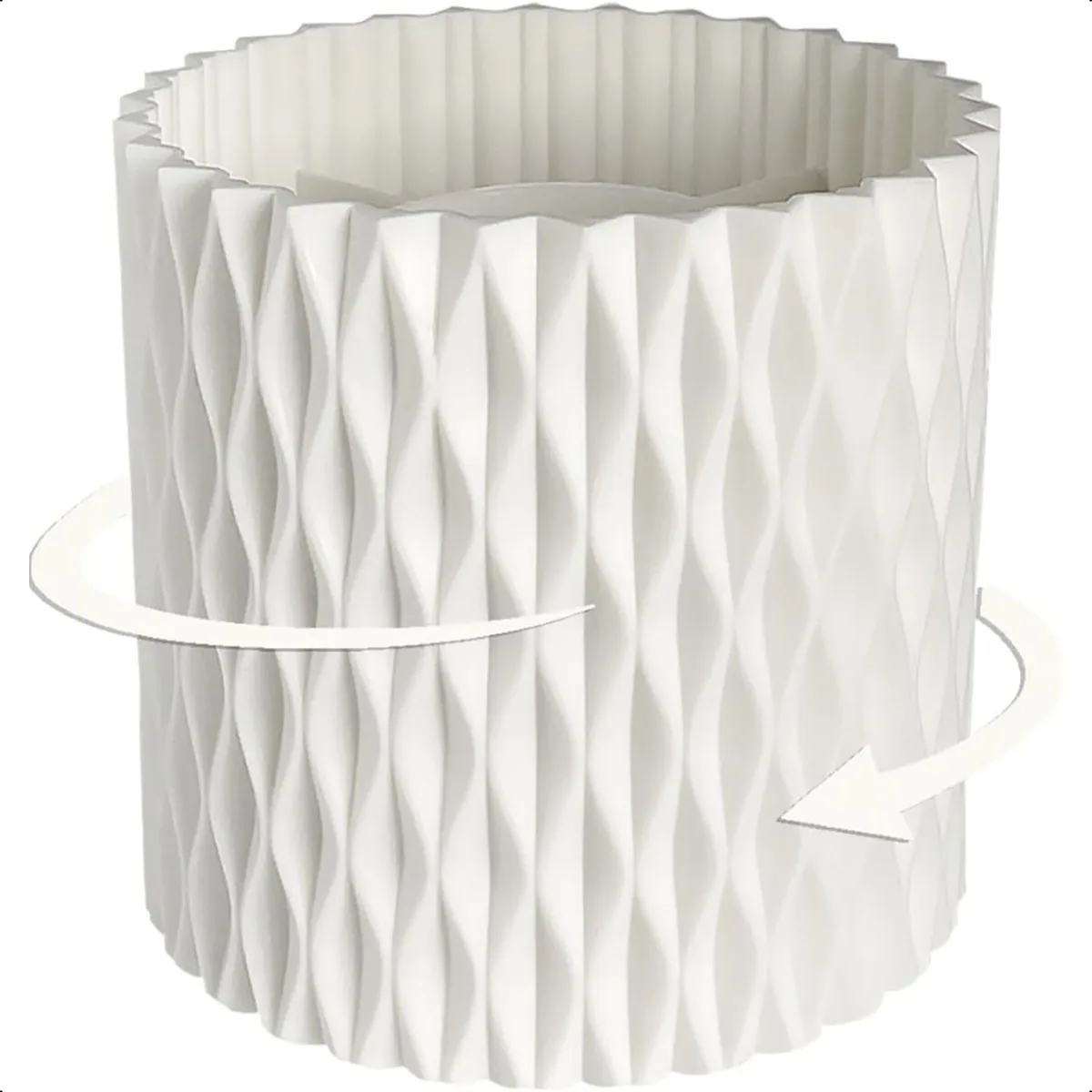 Rotating Pen Holder for Desk 5 Slots Unique White Desk Organizer Easthetic Desktop Supplies and Accessories for Women Girls Pen