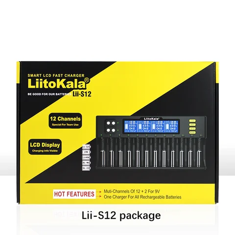 LiitoKala Lii-S12 Lii-S8 18650 21700 26650 9V Battery Charger LCD 1.2V 3.8V 3.2V 3.7V 26700 20700 18350 IMR NiMH/Cd  AA AAA