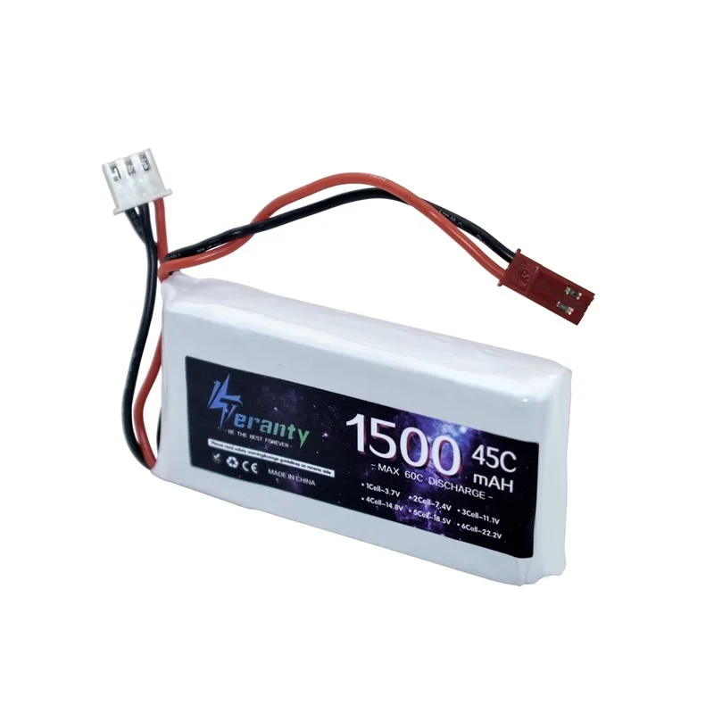 7.4V LIPO Battery 2s 1500MAH 1800mah 45C Battery for RC Drone Helicopter Car FPV Boat Parts With T JST XT30 XT60 Plug