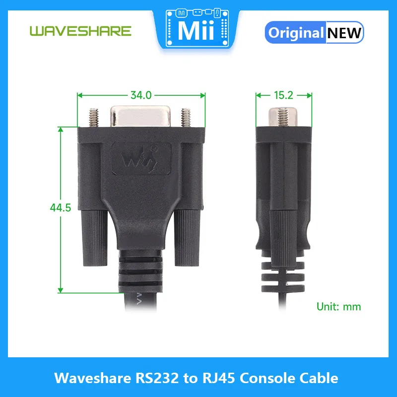 Waveshare สายเคเบิล RS232กับคอนโซล RJ45พอร์ต RS232 DB9ตัวเมียไปยังพอร์ตตัวผู้ RJ45คอนโซลความยาวสายเคเบิล1.8เมตร