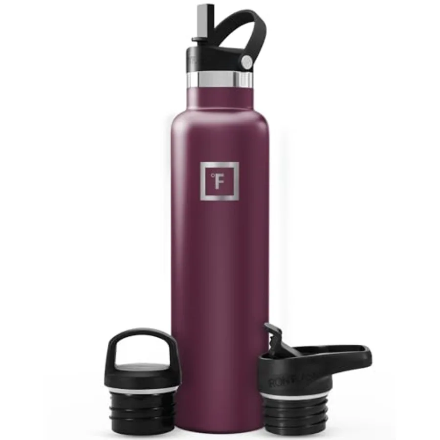 

Бутылка для воды для кемпинга и походов с соломинкой, без BPA, из нержавеющей стали, с термоизоляцией, спортивная, 24 унции, бордовая