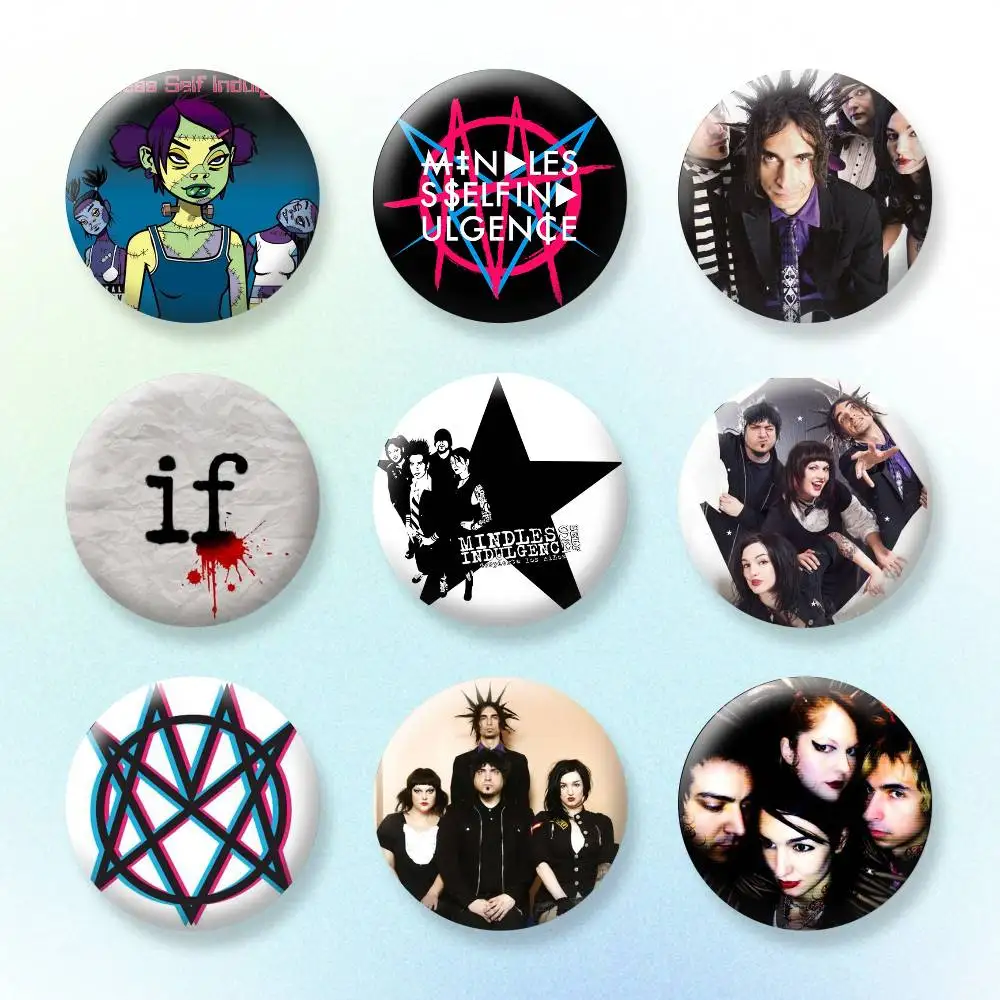 

M-Mindless Self Indulgence Brooches Cartoon Badge Pins Backpack Hat Accessories Friend Gift