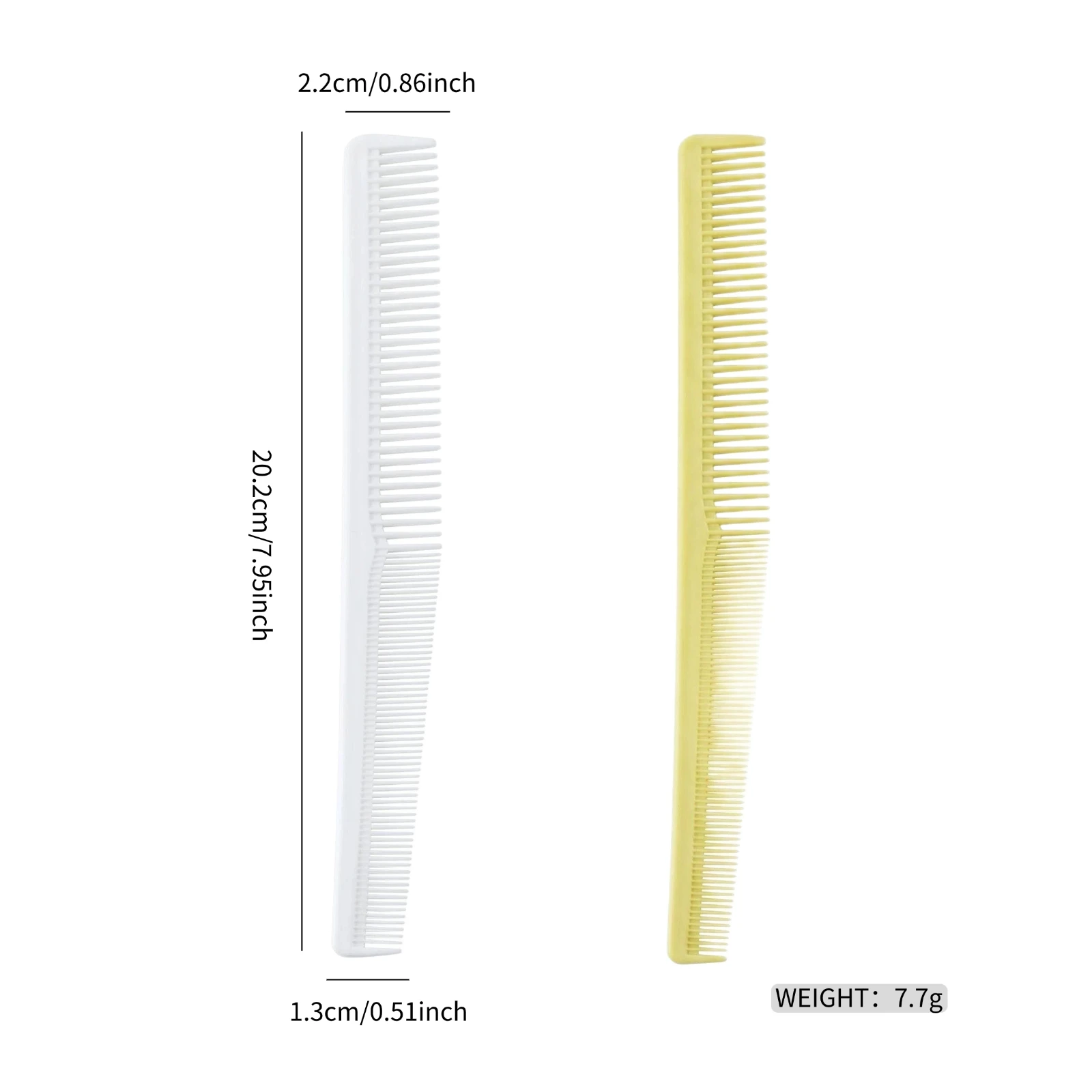 2Pcs Professional Dual-Teeth Hair Cutting Comb Barber Comb Fine & Wide Teeth Hair Styling Sectioning Comb for Home & Salon