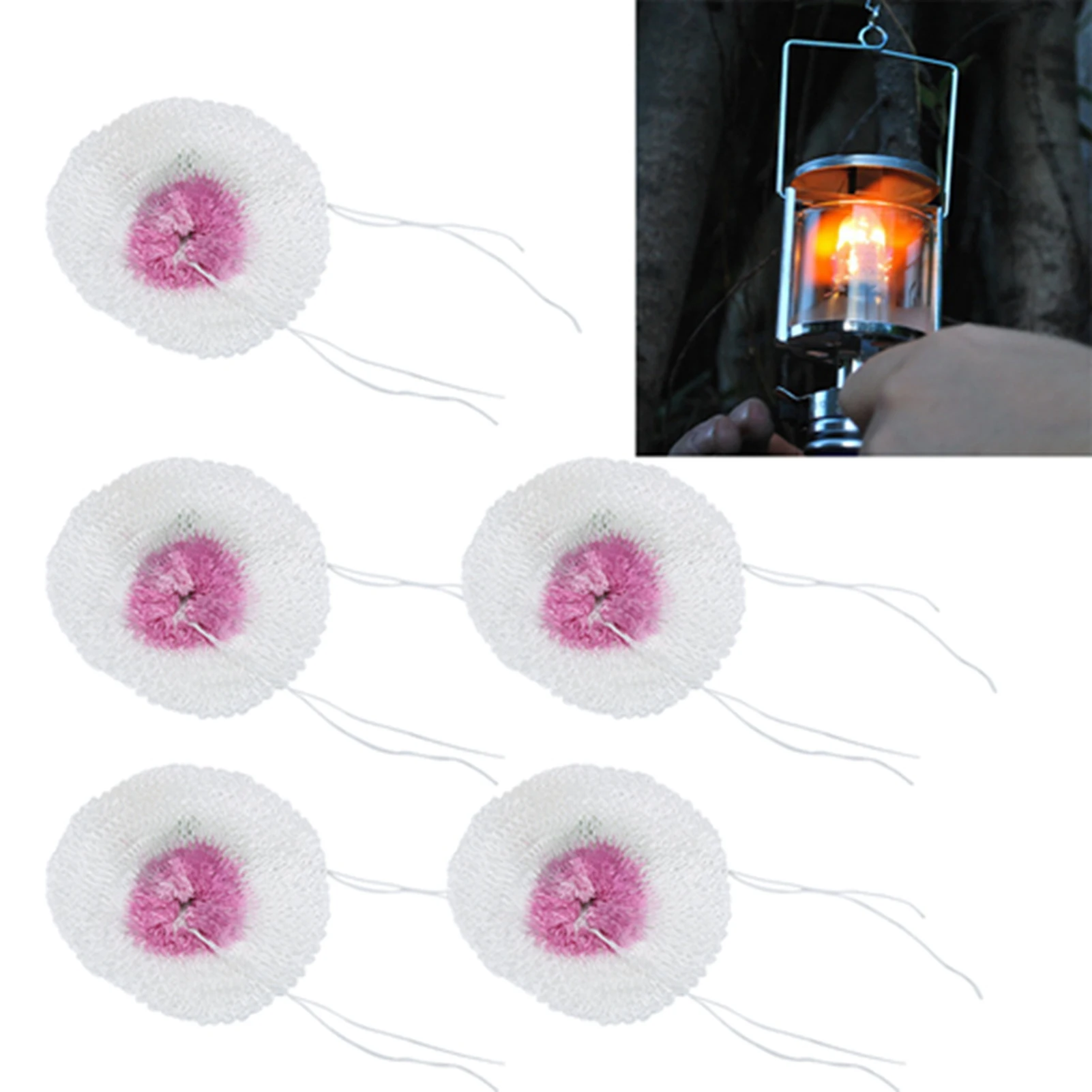 Camping Gas Lantern Mantles Kerosene Lamp Mantles Gas Camping Light Mesh Cloth Lampshade Dual Head Kerosene Light Mantles