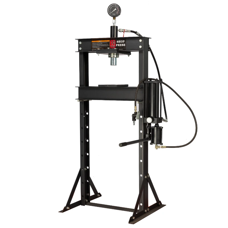 Super Duty Double Piston Pump 30-Ton Hydraulic Shop Press with Pressure Gauge with Foot Pedal for Workshop 