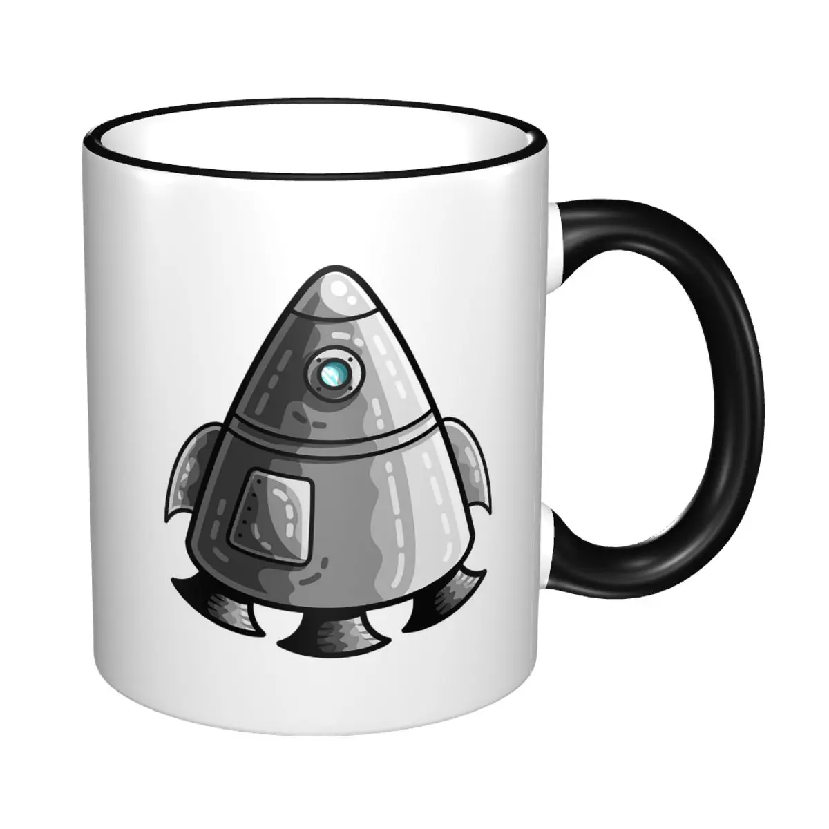 Space Capsule Mug Funny Ceramic Coffee Cups Tea Mugs Milk Cup Drinkware Gift for Friends
