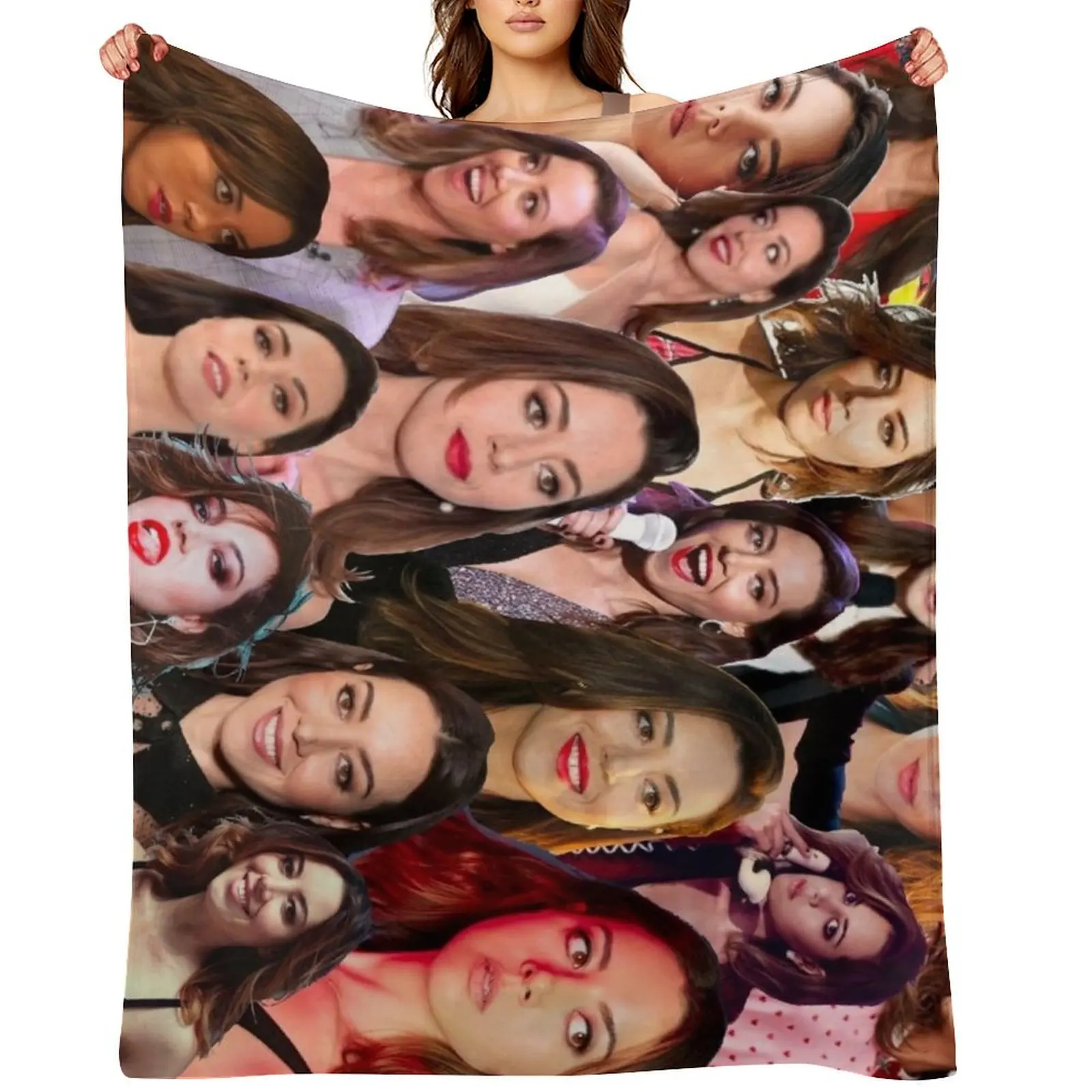 

Aubrey Plaza Photo Collage Throw Blanket Personalized Gift Moving Sleeping Bag Blankets For Baby Blankets