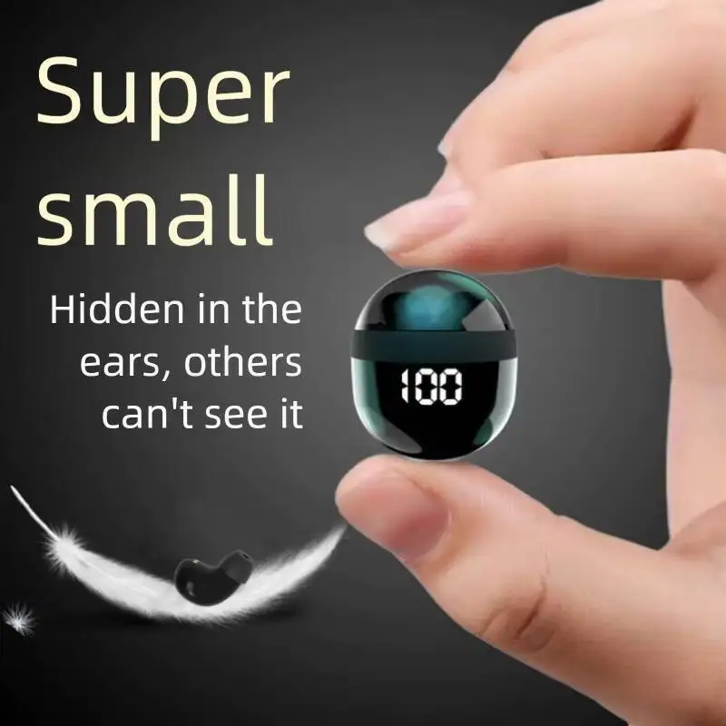 

Ultra Mini Invisible Wireless Bluetooth 5.3 In-ear Earphones Comfortable HIFI Noise Reduction Sleep Earset For Android IOS Music