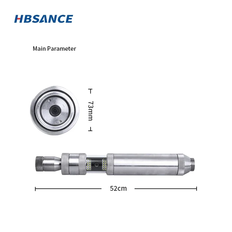 Borehole sob o veículo Downhole de águas profundas 12 polegadas HD inspeção 80m cabo, gravação de vídeo, câmera contador de profundidade