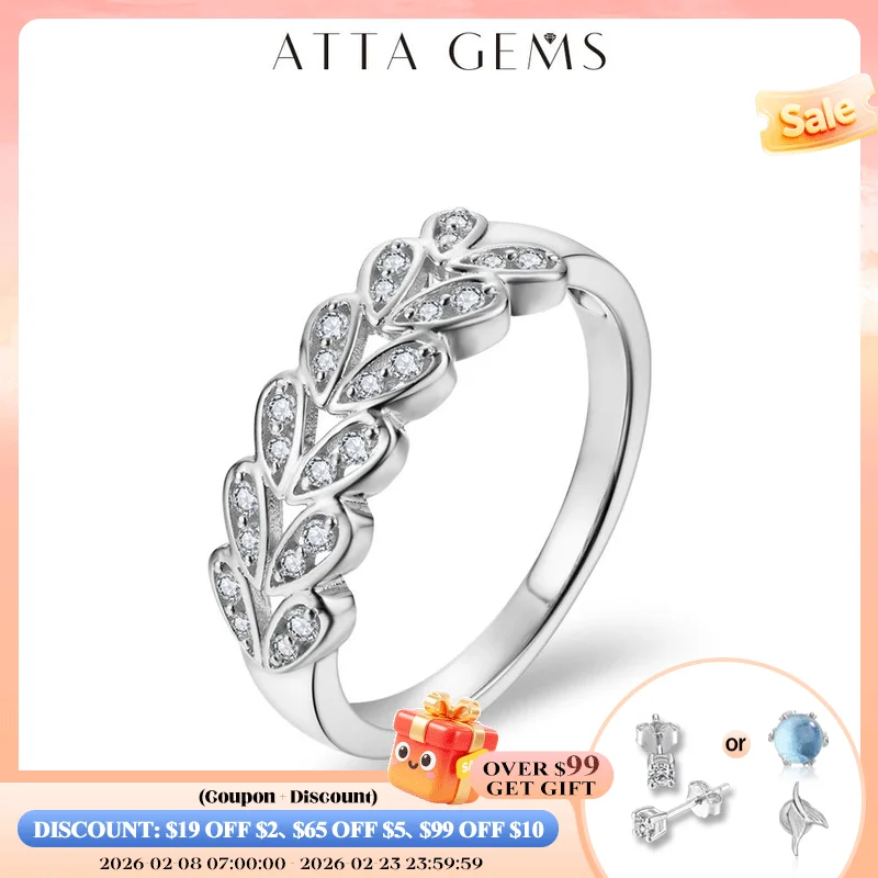 

ATTAGEMS D VVS1 Color Moissanite Ring for Women Solid 10k 14k 18k White Gold With Certificate Rings Engagement Wedding Jewelry