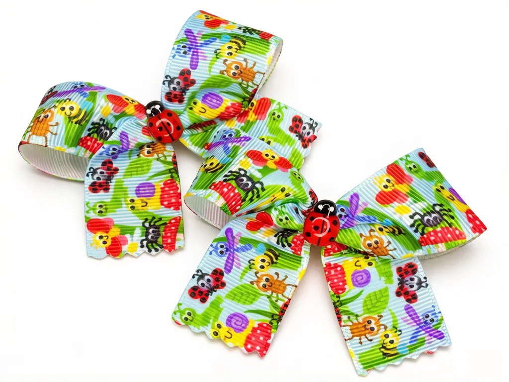 Bows Pattern Grosgrain Ribbon Decoration DIY for Hairbows Sewing Accessories  5yards