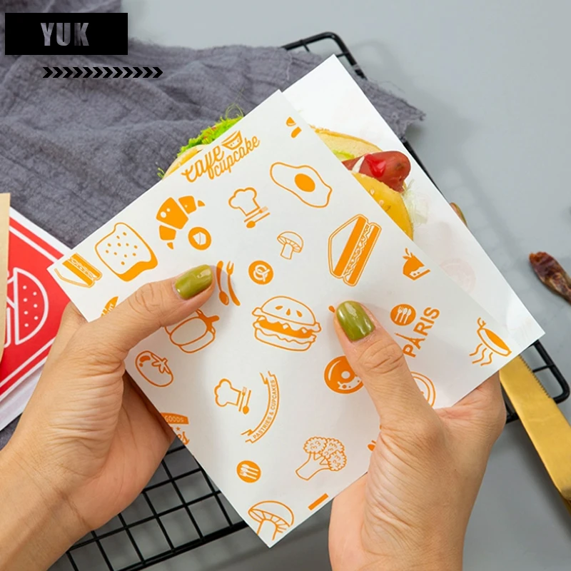 Thickened Oil-Proof Triangle Bag Sandwich Packing Paper Bag Hamburger Doughnut Puffs Hand Grab Pancake Doggy Bag Custom