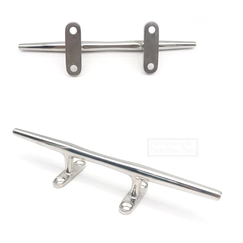 4/5/6/8/10/12Inch Stainless Steel Marine Low Flat Cleat Hardware Low Silhouette Cleat For Marine Boat Deck Rope Tie