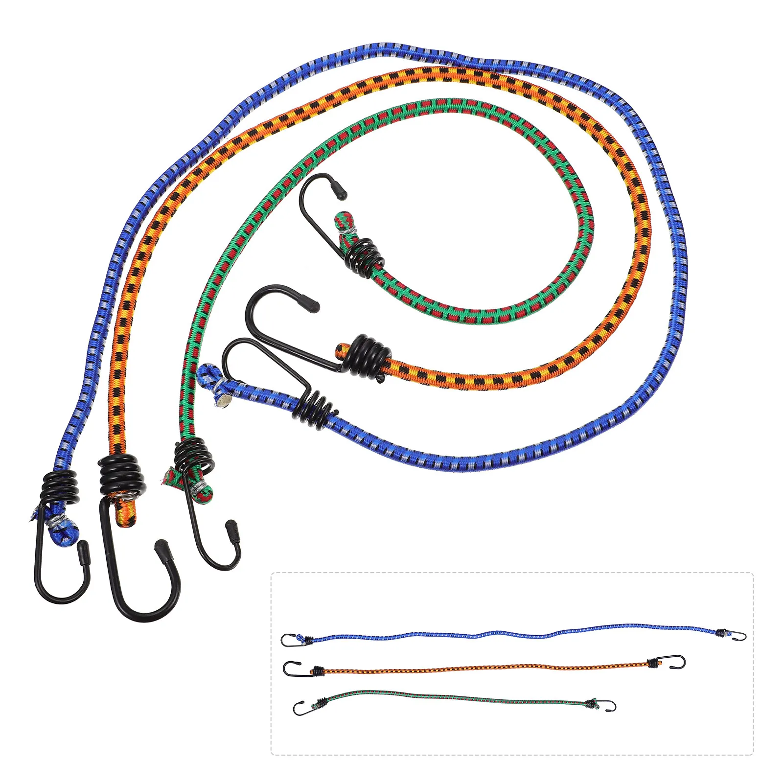 

Комплект из 3 эластичных строп-натяжителей для тяжелых грузов с усиленными стальными крюками для крепления багажа и грузов при транспортировке