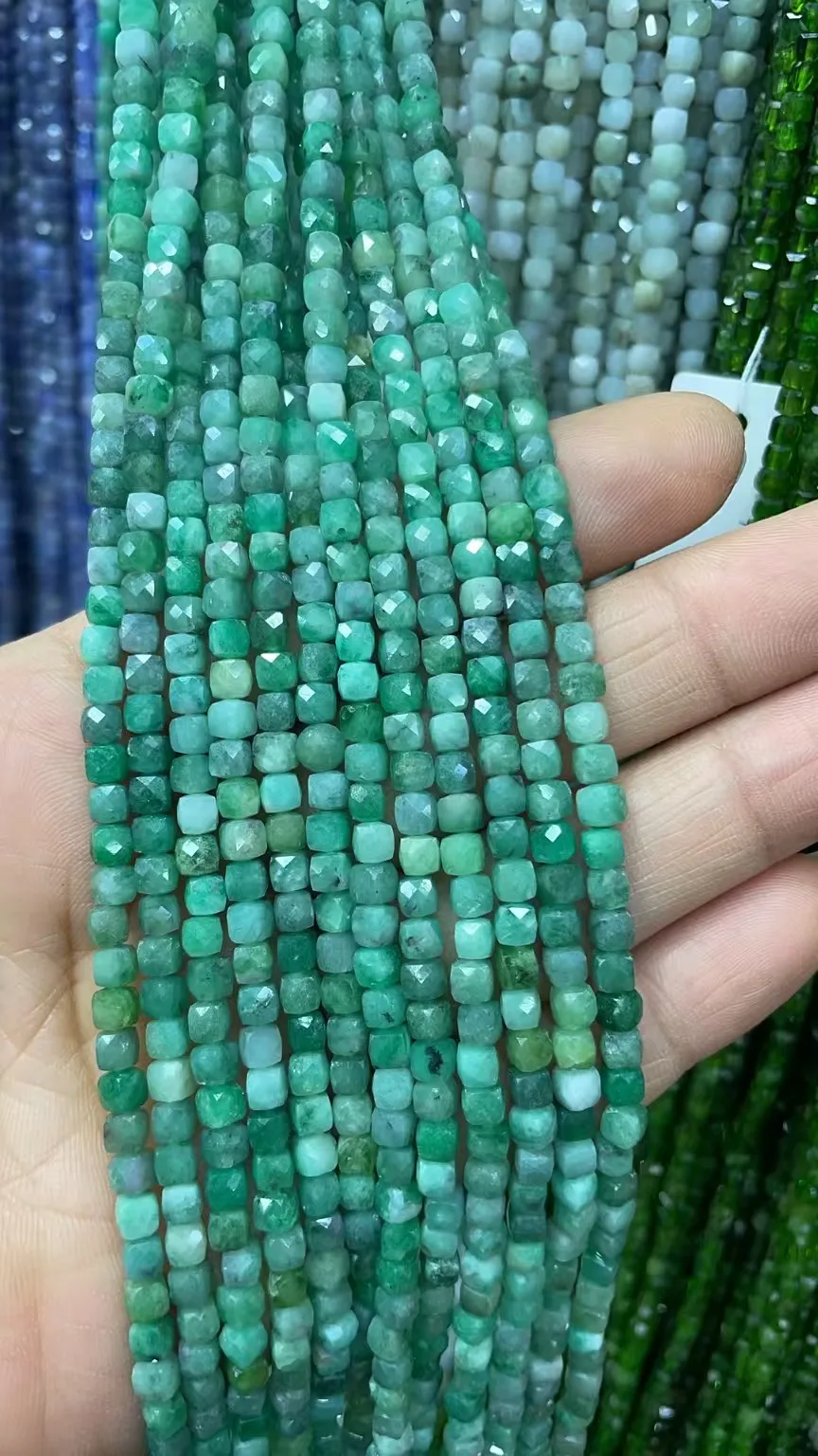 Wholesale All Kinds Natural Stone Square 4x4mm The length is 39cm