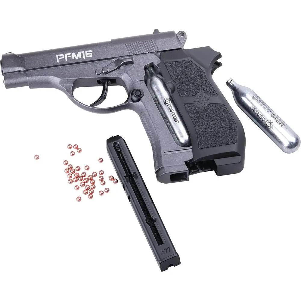Pistol Angin BB Full Metal Bertenaga CO2 PFM16, Perak