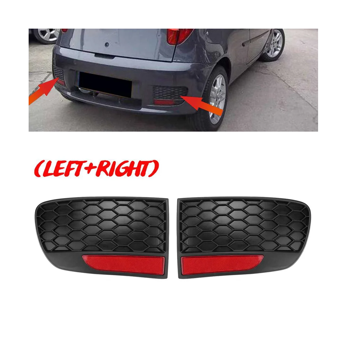 

Car Bumper Tail Reflector Rear Fog Light Lamp Cover Trim Insert Garnish 735362675 735362640 for Fiat Mk2B Punto 03-10