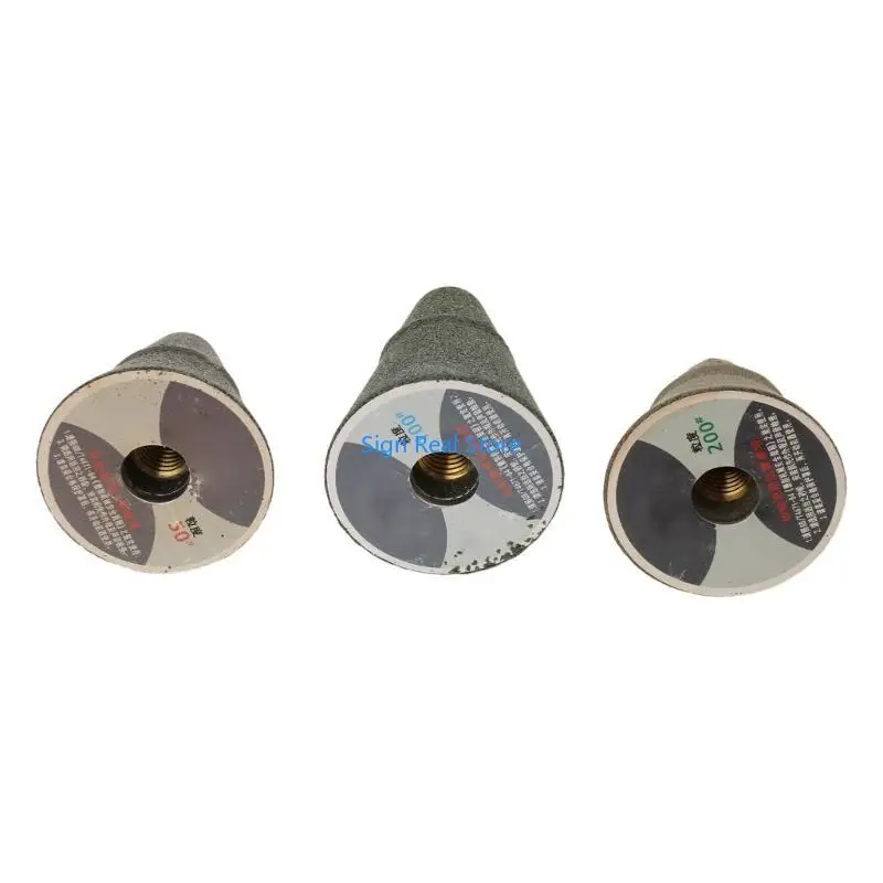 

3Pcs Cone Diamond Grinding Wheel Thread Polishing Head Sanding Wheel 41XB