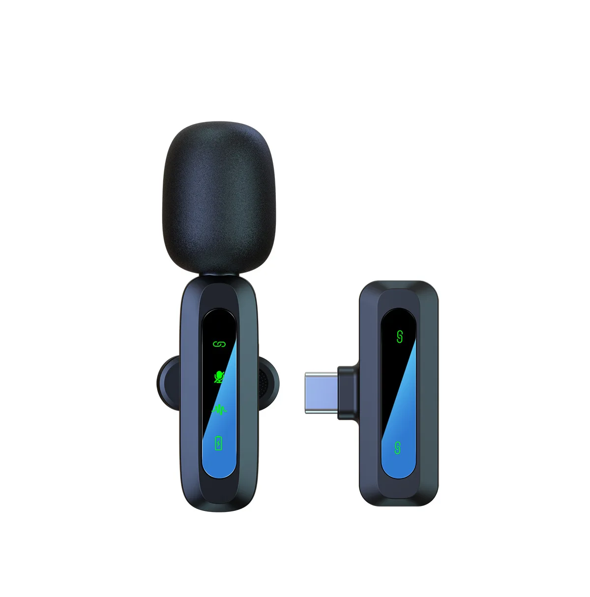 One-to-Two Mini Microphone, Recording Noise Reduction, Wireless Lavalier Mic for Sound Recording and Karaoke