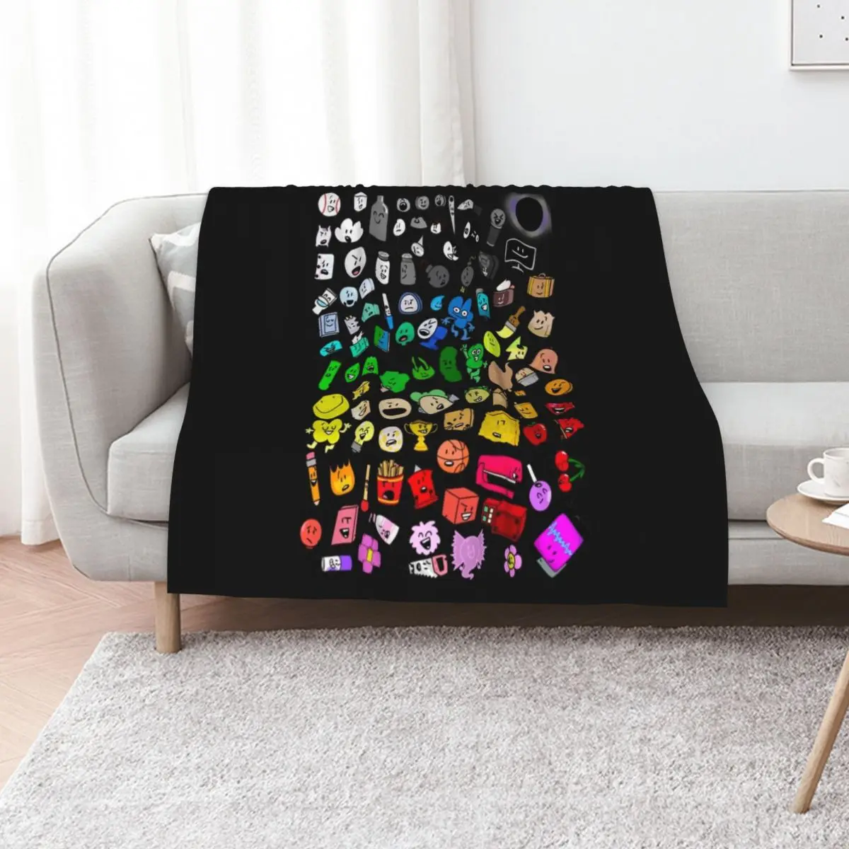 Classic BFDI Inanimate Insanity All Characters (Transparent) Throw Blanket for babies Bed Fashionable Plush Tourist Blankets