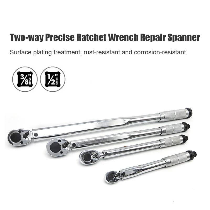 3/8 1/2-Inch Drive Torque Wrench With Box 19-210N.m Square Drive Ratchet Wrench Repair Spanner Key Hand Tools for Motor Car